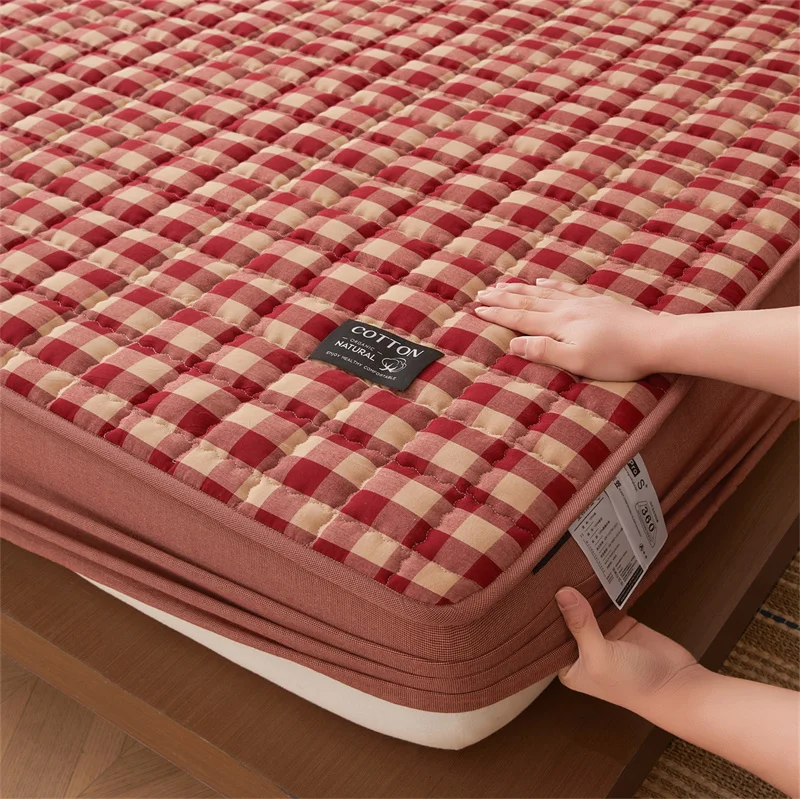 100% Cotton Quilted Mattress Cover Single/Queen/King Size Thickness Soft Mattress Protector Pure Cotton Cubre Colchon 침대커버