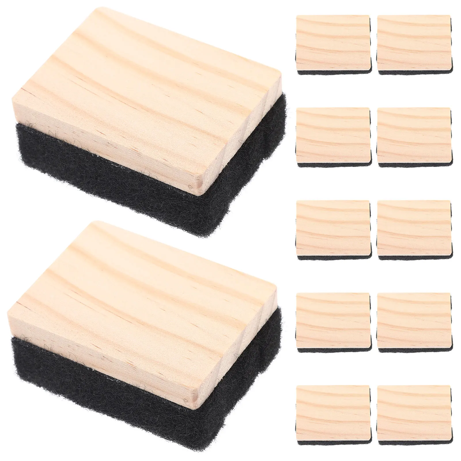 

12pcs Wooden Blackboard Eraser Mini Dry Classroom Whiteboard Erasers Reusable Chalkboard Cleaner Kids Office Teaching Student