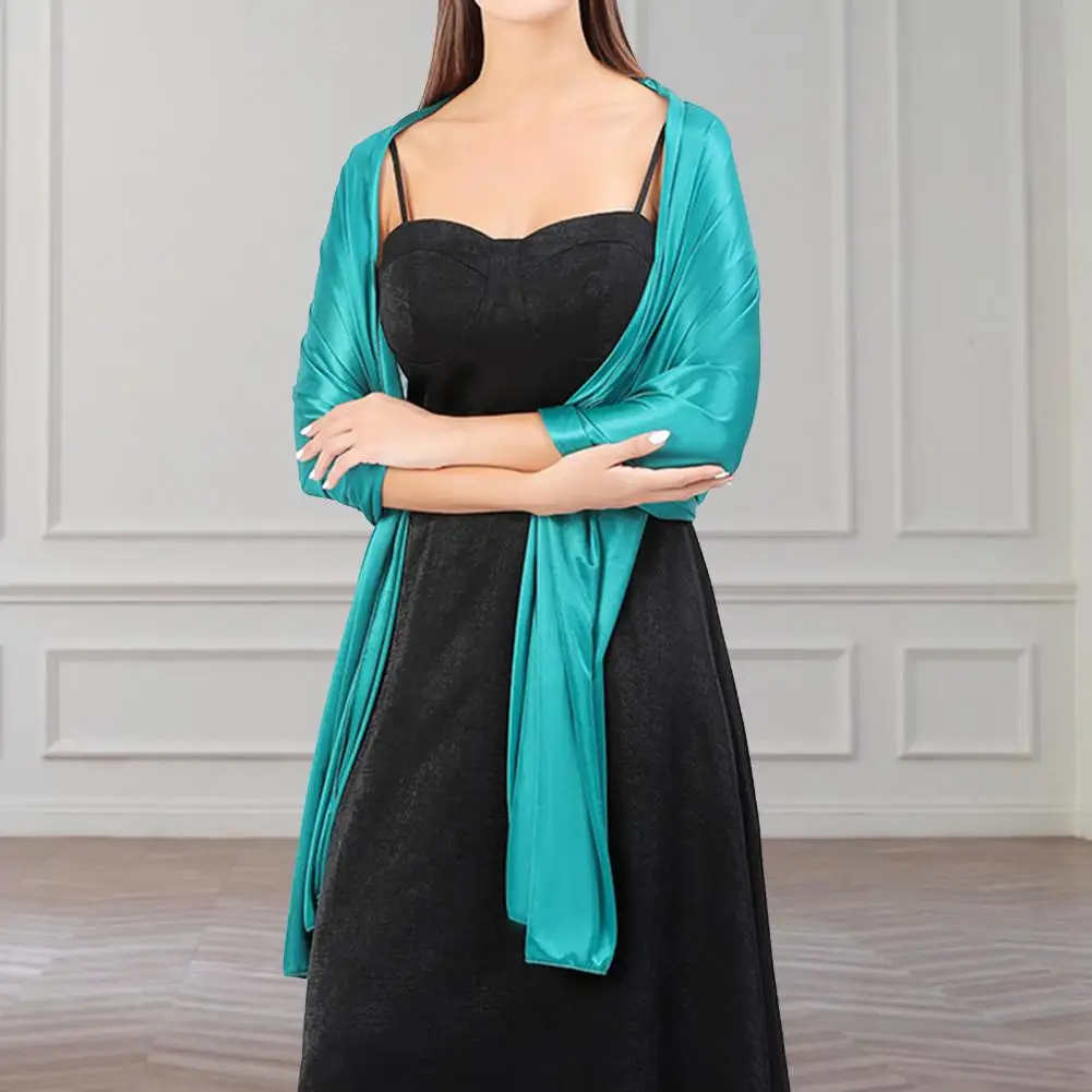 Women Blouse Shawl Breathable Silky Touch Elegant Evening Party Dress Shawl Wedding Scarf Blouse for Bridal Bridesmaid