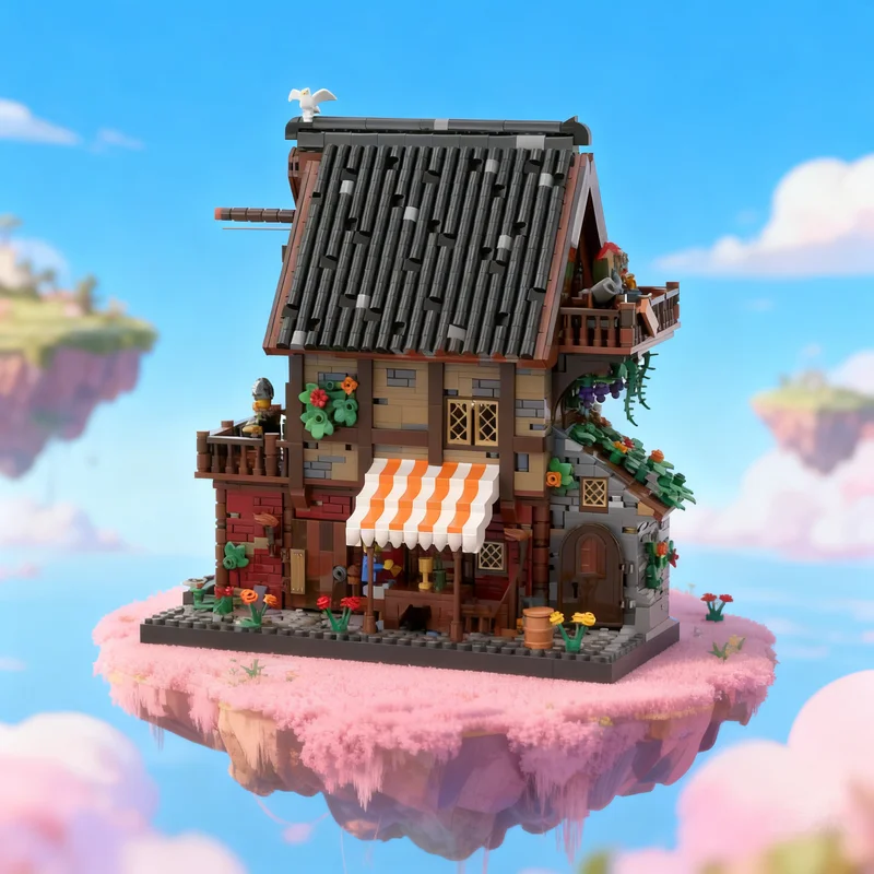 

5650 деталей MOC: Пиратский корабль Ван Дайк и остров S — Компактная модель пиратского корабля, строительные блоки, архитектурный конструктор, рождественский подарок, игрушка, развивающая игрушка, сделай сам