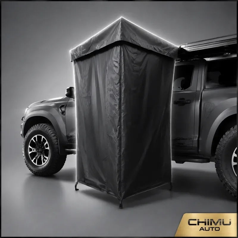 【CHIMU AUTO】 Car Side Shower Tent Portable Toilet Room for 4x4 Offroad Camping Double Layer Waterproof Canvas