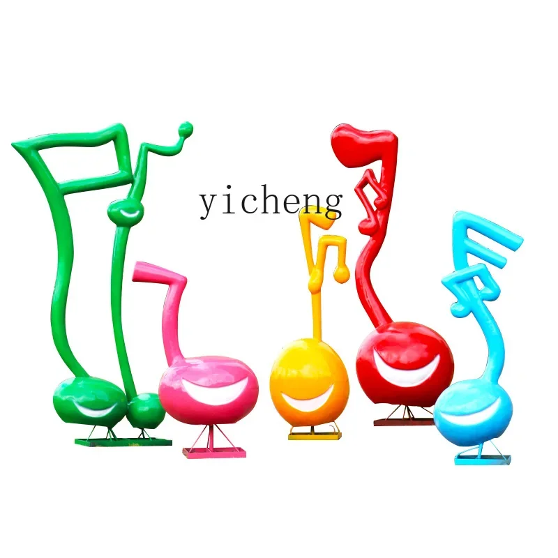 L7-15 outdoor cartoon music note ornament, FRP large music theme sculpture, garden decoration