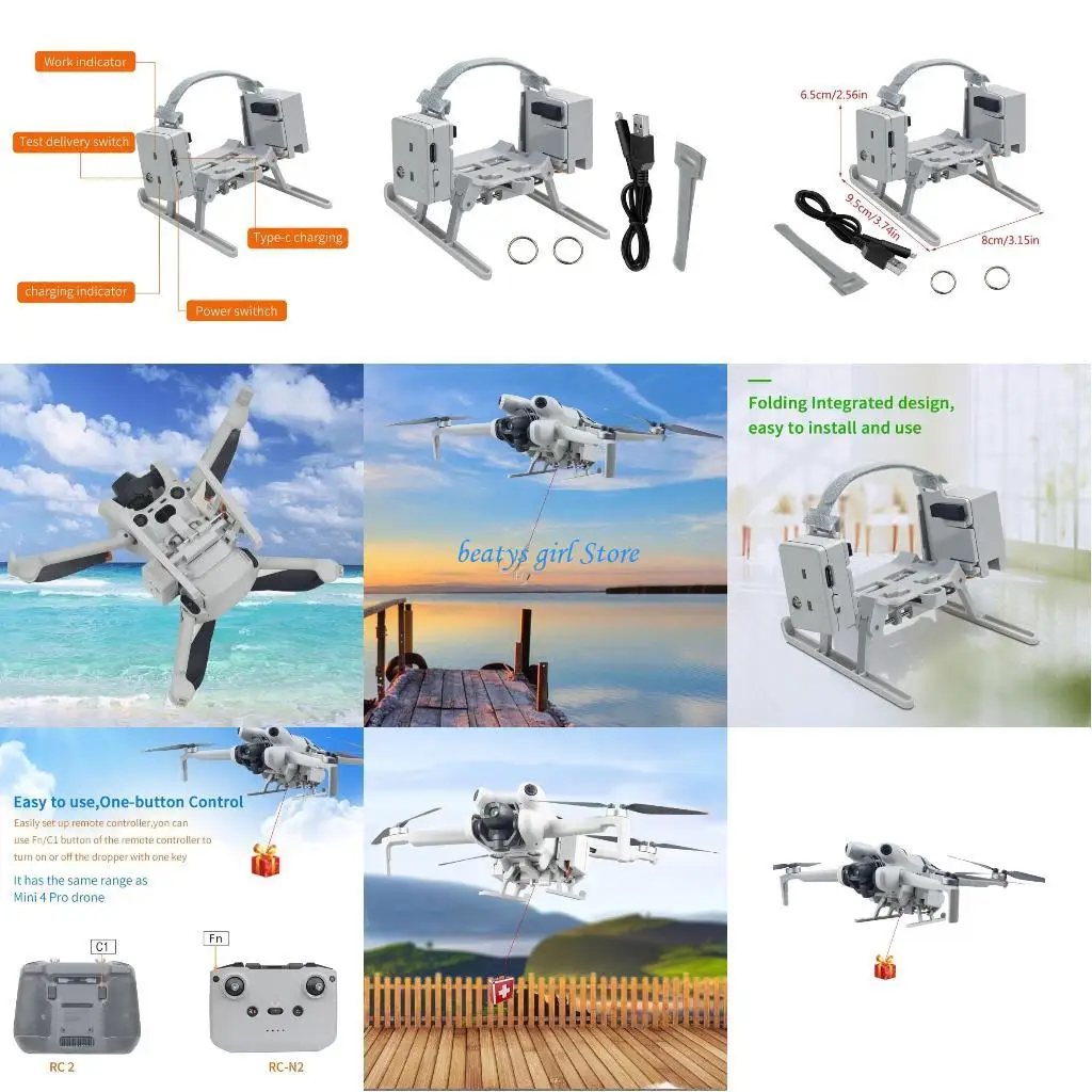 

C7AB Airdrop System for 4 Accessories Thrower Payload Dropper Transport Device