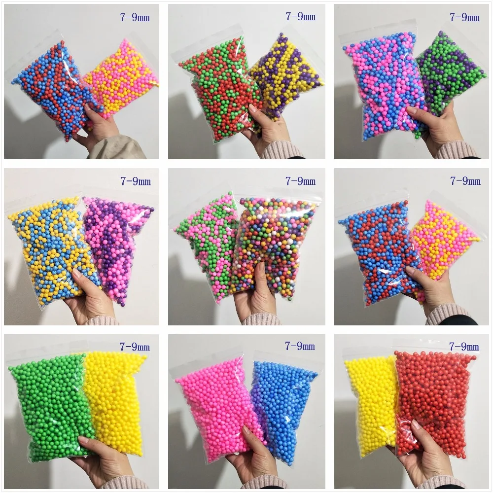 7-9mm Mini Colorful Round Foam Beads Crystal Bottle Decoration Pillow/Sofa Filler Styrofoam Balls Slime view 2