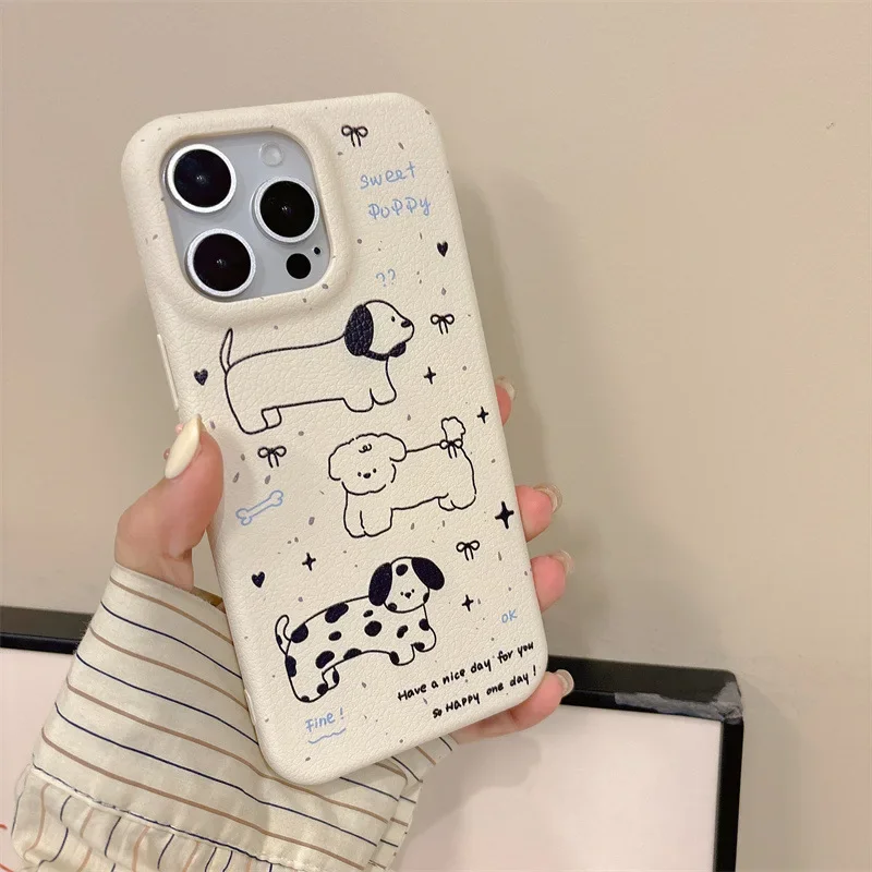 강아지 그래피티 휴대폰 케이스 커버, 아이폰 11, 12, 13, 14, 15, 16 프로 맥스용 충격 방지 케이스