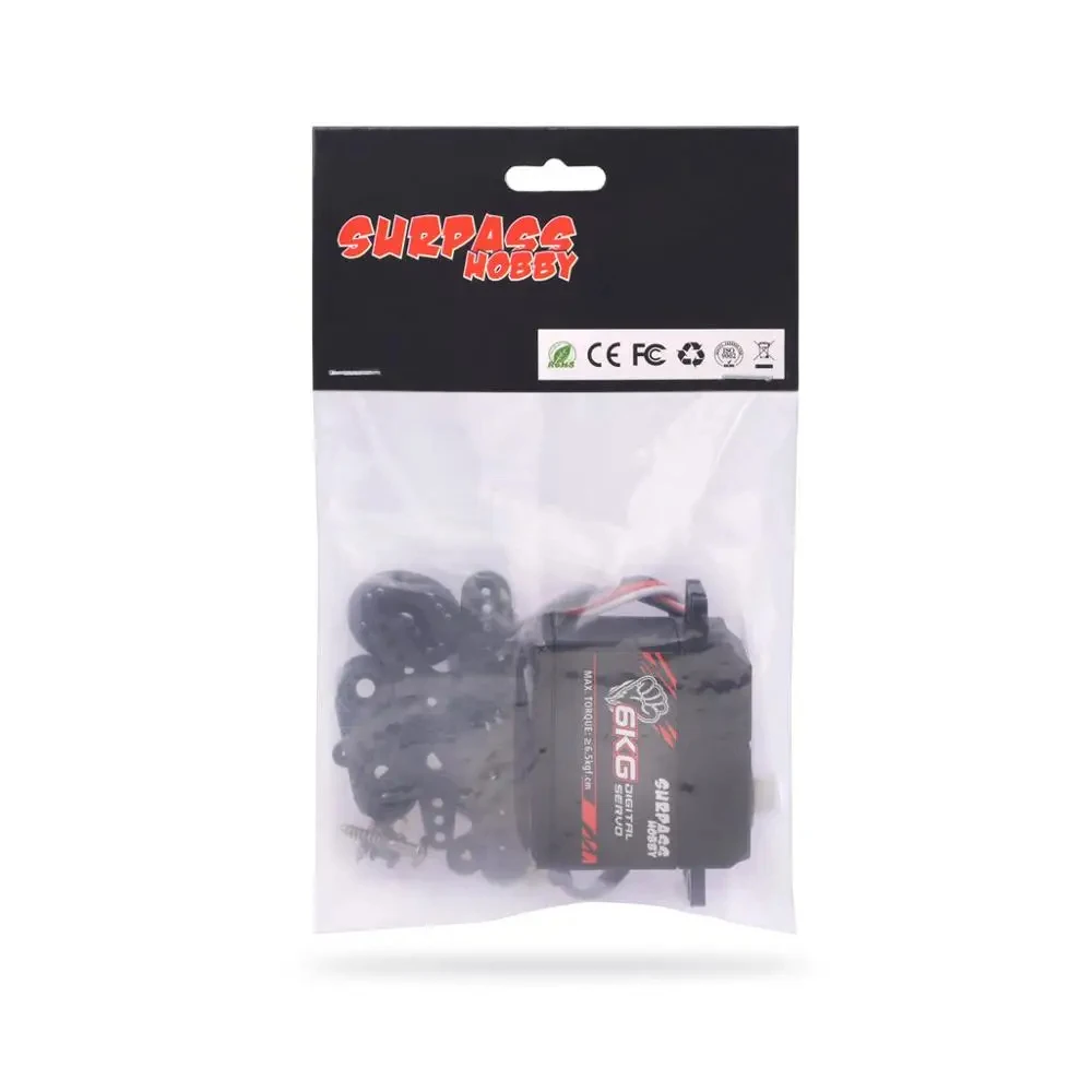 SURPASS Hobby-Servo numérique à engrenage en plastique S0600P, 6kg, pour RC 1/10, 1/12, 1/14, voiture RC à grande vitesse, avion RC, bateau, robot intelligent