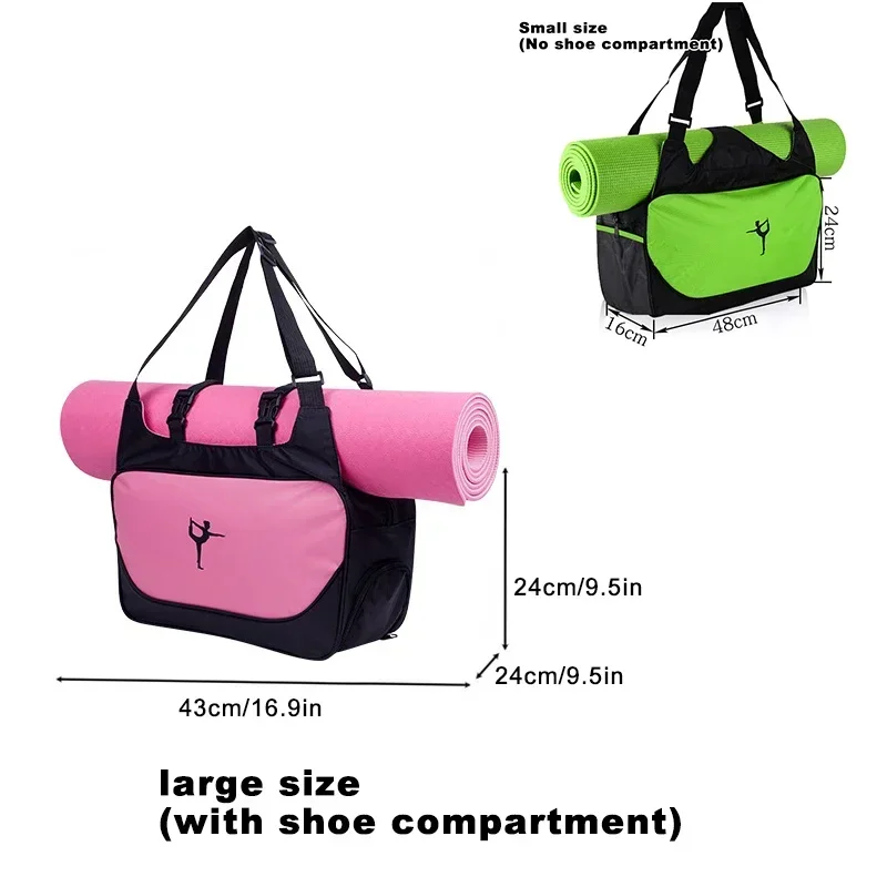 Bolso de mano para esterilla de Yoga y gimnasio, bolso de viaje de gran capacidad a juego de colores a la moda, correa de hombro ajustable, bolso