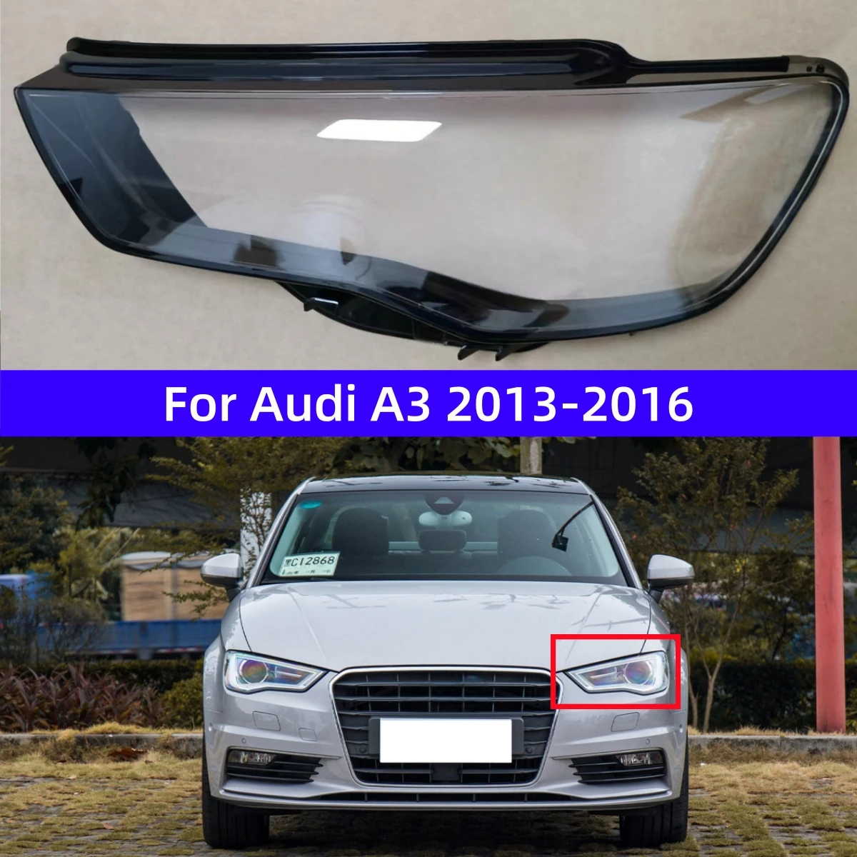 

Аксессуары для Audi A3 2013 2014 2015 2016, замена прозрачных фонарей для ПК, линзы для фар