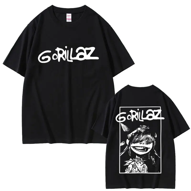 

Rock Band Gorillaz Graphic Print T-shirt Men Women Hip Hop Gothic Punk Oversized T-shirts Men's Fashion Vintage Casual T Shirts