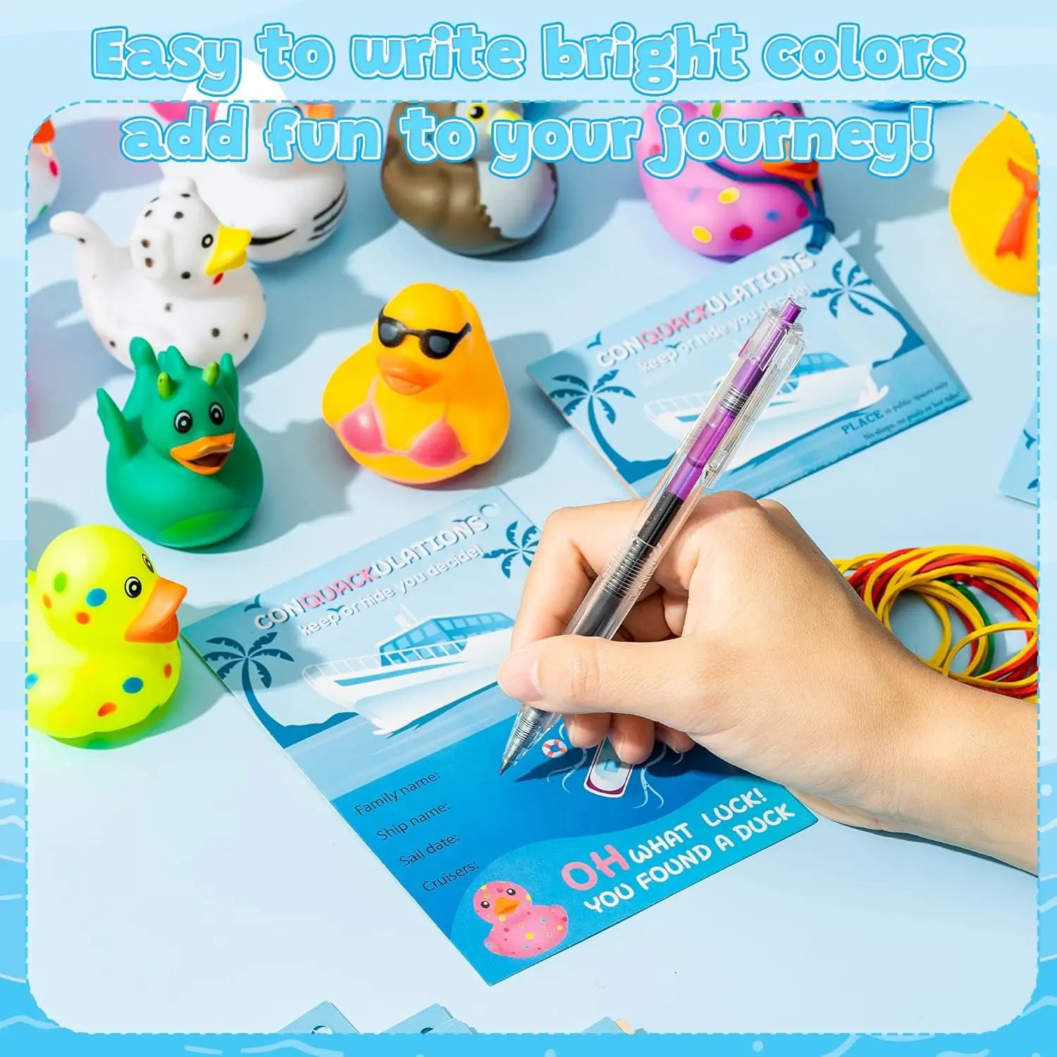 Mini Rubber Duck Multi-colored Rubber Ducks for Cruise Ships Cruise Ducks for Hiding with Tags For Summer Party Favors view 5