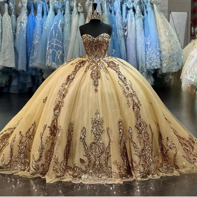 Customized Luxury Women Birthday Party Dresses Sweetheart Lace Up Ball Gown Vestido De 15 Anos Sweet 16 Quinceanera Dress Robe