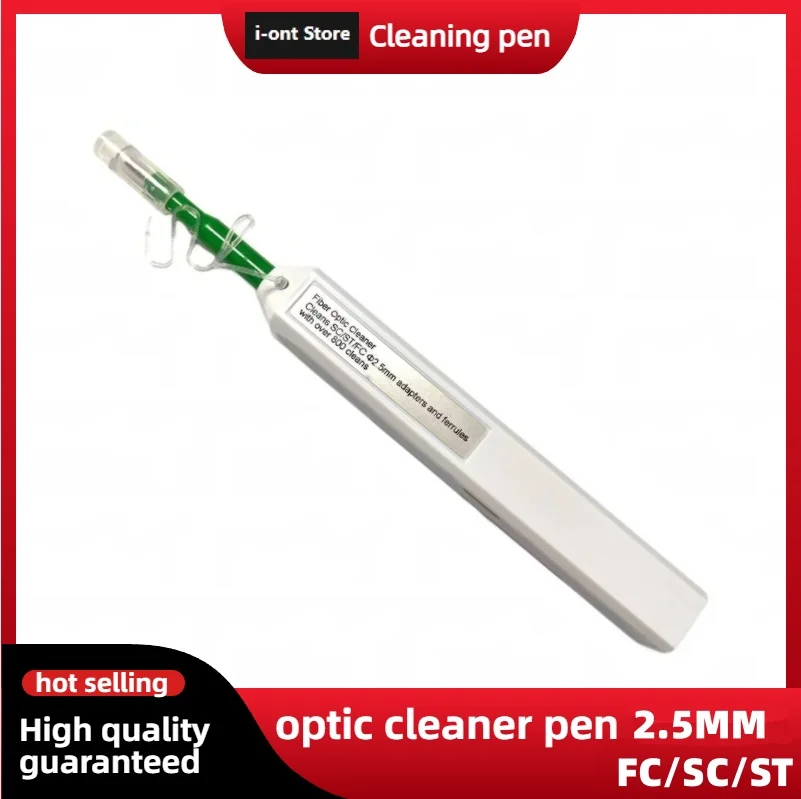 One-Click Fiber Optic Cleaner Pen for SC/ST/FC 2.5mm, 800+ Uses Professional Tool for Telecommunication FTTH Network Maintenance