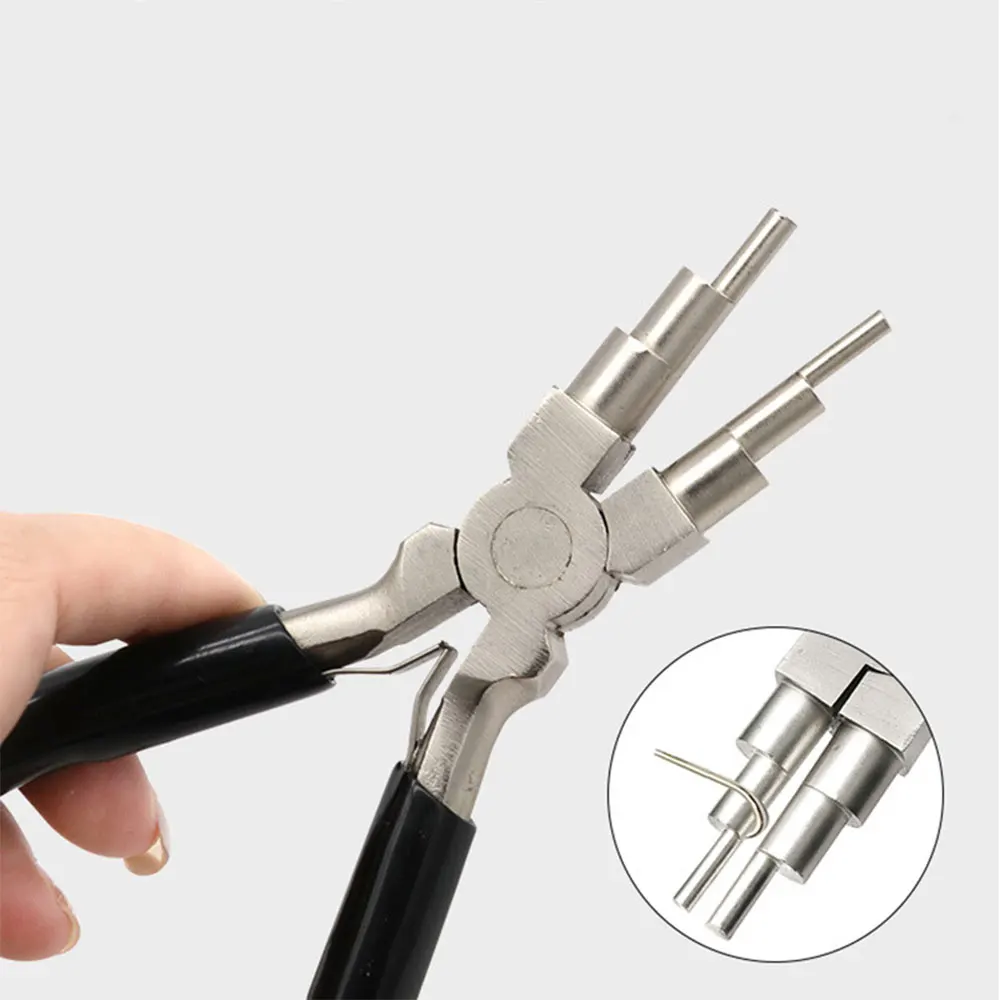 6 Step Wire Looping Pliers 3mm to 10mm Loops Round Nose Pliers for Beading Wire Bending Forming Jewelry Making Craft Tool