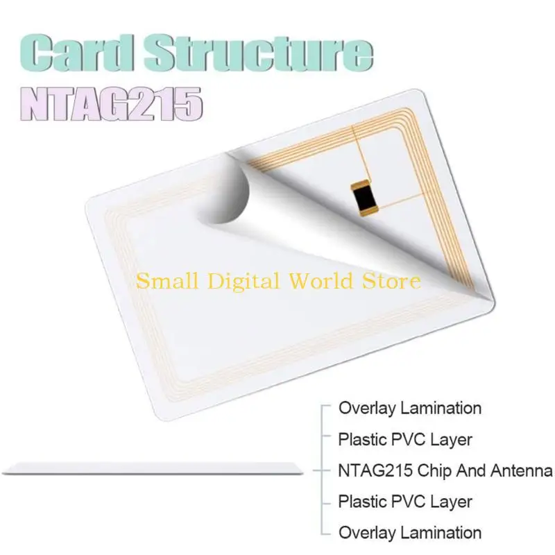 77UB 50x/100x NTAG215 Blank Cards Work with TagMo for NFC-Enabled Device