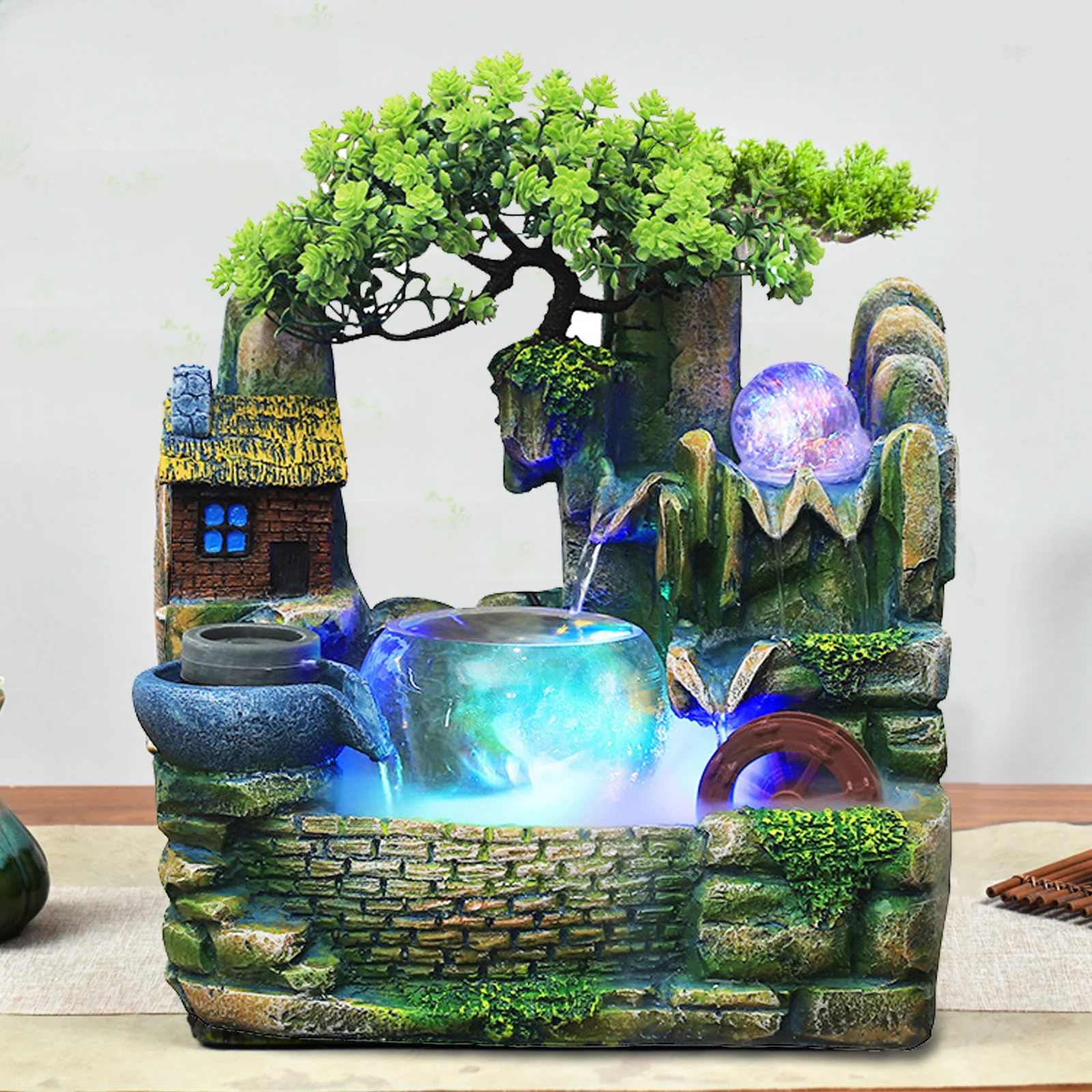 Decoration Indoor fountain rock garden aquarium, living room desktop bonsai ornaments/home interior decoration resin craft