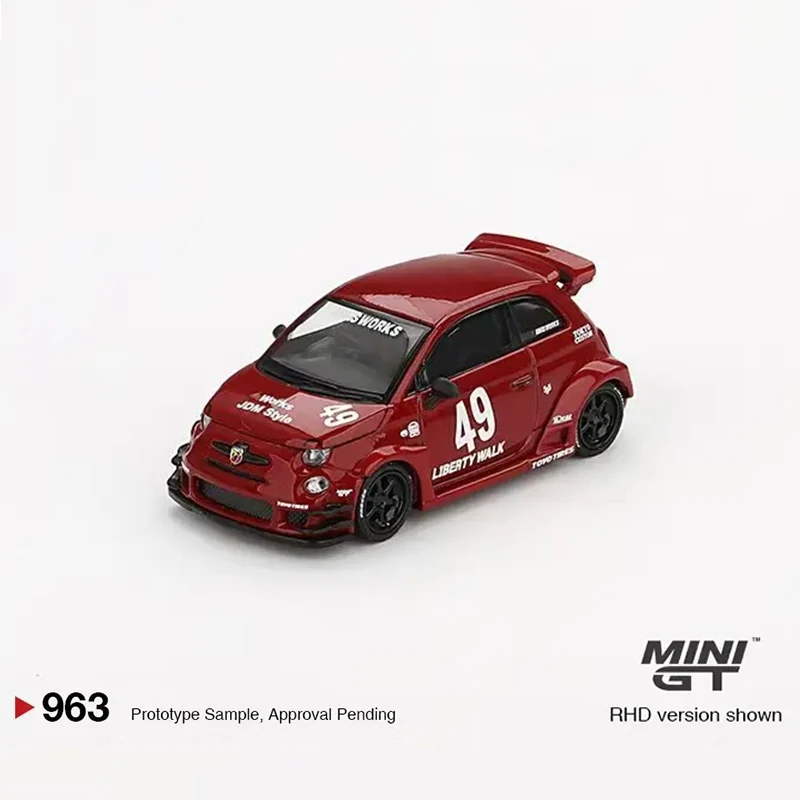 MINIGT-LBWK LB-WORKS、abas works、abarthダイキャストモデル、コレクションおもちゃ、1:64、963