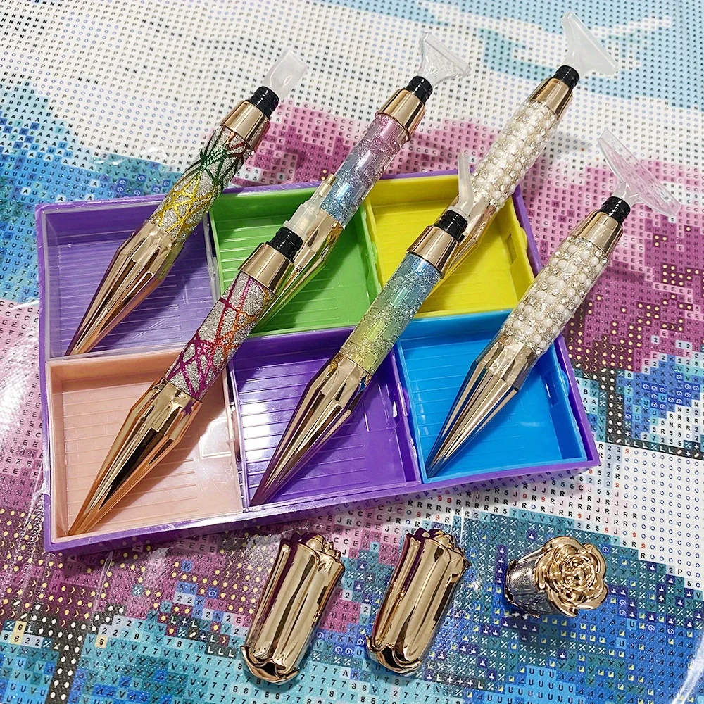 Fashion Gradient Diamond Painting Pen, Diamond Art Pen with 6pc Tips, DIY Crafts Diamond Painting Tools Accessories