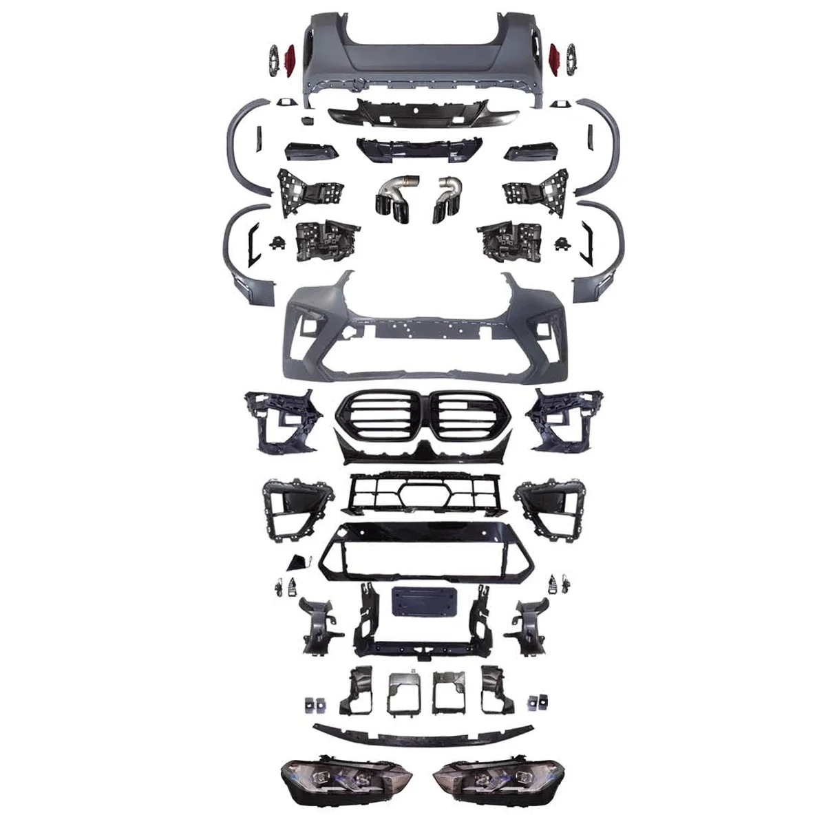 Car Style Body Kits For BMW X6 G06 Upgrade To 2024 X6M Style Old Change New Body Kits For Headlight