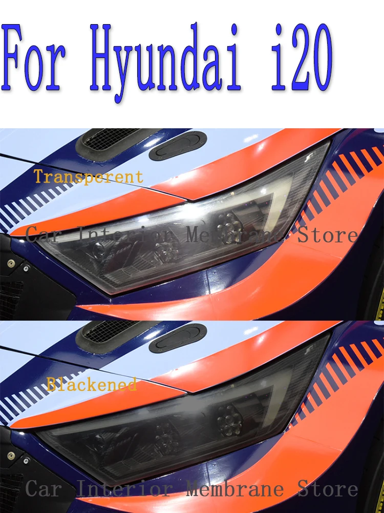 

For Hyundai i20 2021 Car Exterior Headlight Anti-scratch Front Lamp Tint TPU Protective Film Cover Repair Accessories Sticker