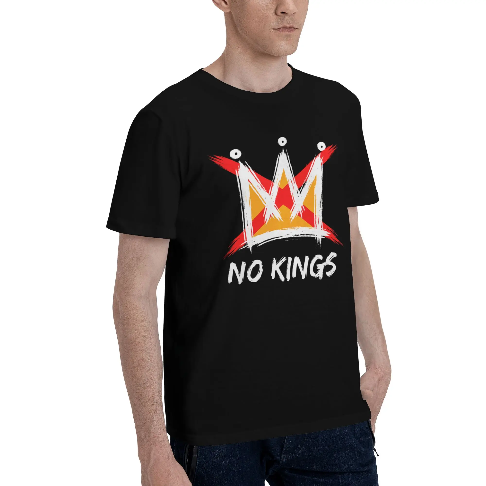 in The USA   We The People Serve No Kings Protest  Graphic 100% Cotton T-Shirt No Kings Tops Tees For Men