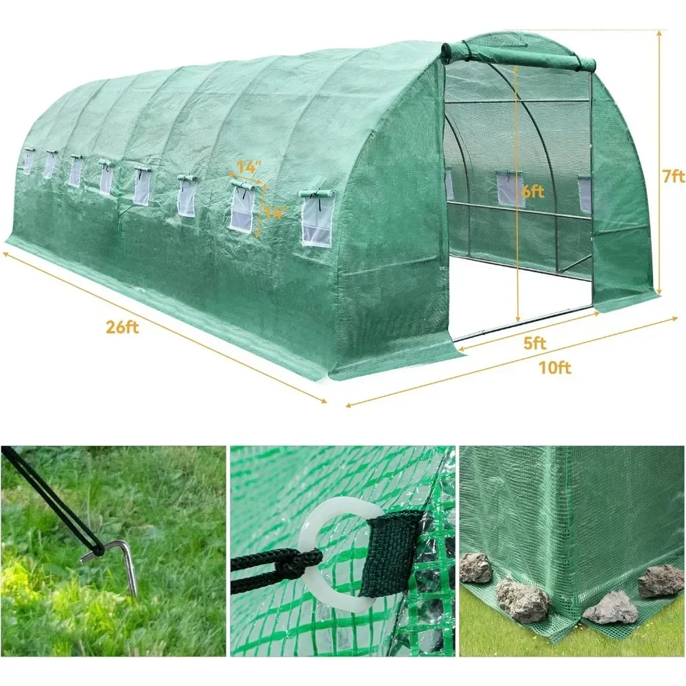 Gardening Large Heavy DutyOutdoor Greenhouses Walk in Tunnel Green House Prefabricated House Housing Greenhouse Garden Home