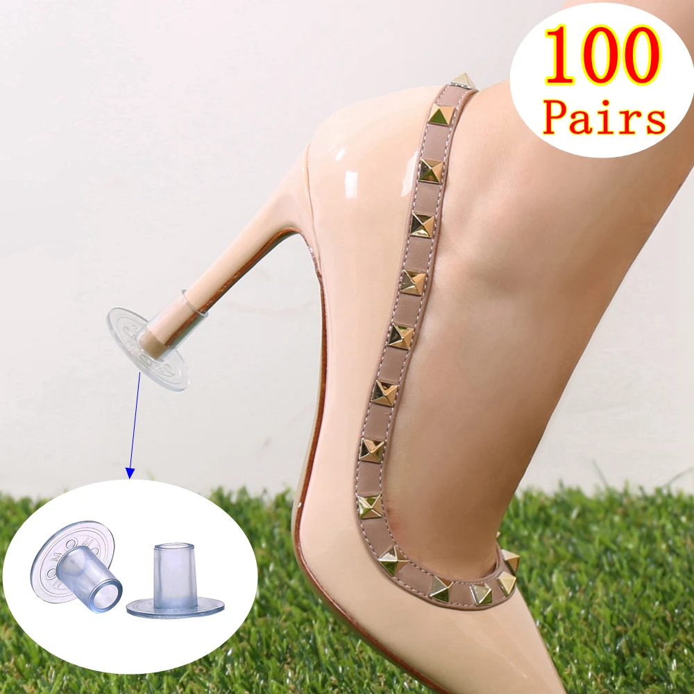 100 Pairs/Lot High Heel Protectors Anti-Slip Heel Stoppers Perfect for Outdoor Weddings Events Stop Sinking at Grass and Cracks