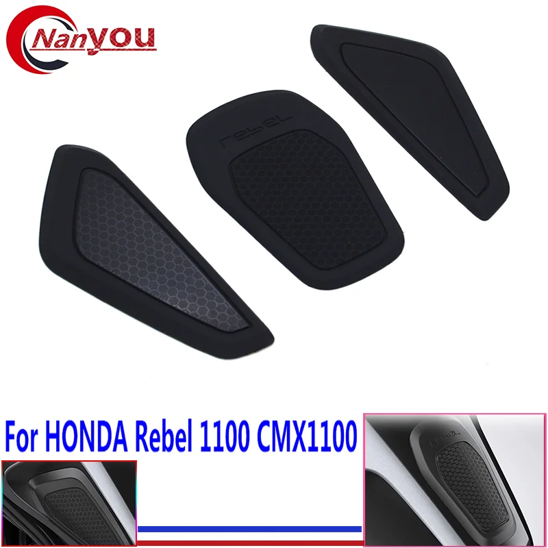 Center Tank Pad Grips Fuel Protection Fit For HONDA Rebel 1100 CMX1100 2021 Side tank Rubber Sticker Protector Sheath Knee Decal