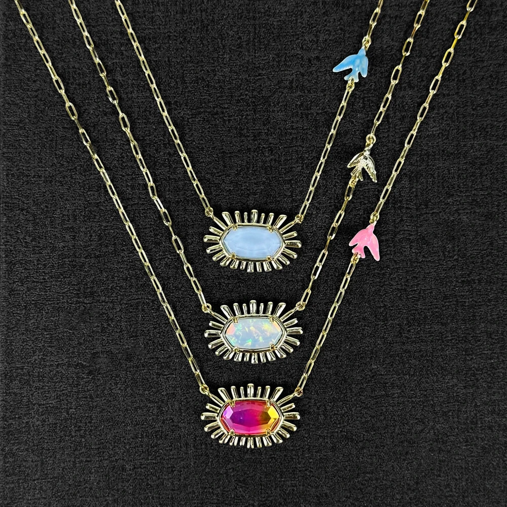 VKVVA Fashion Jewelry New Spring Style Elisa Bird Gold-plate Short Pendant Necklace for Lover Gifts, Three Color Optional - Image 2
