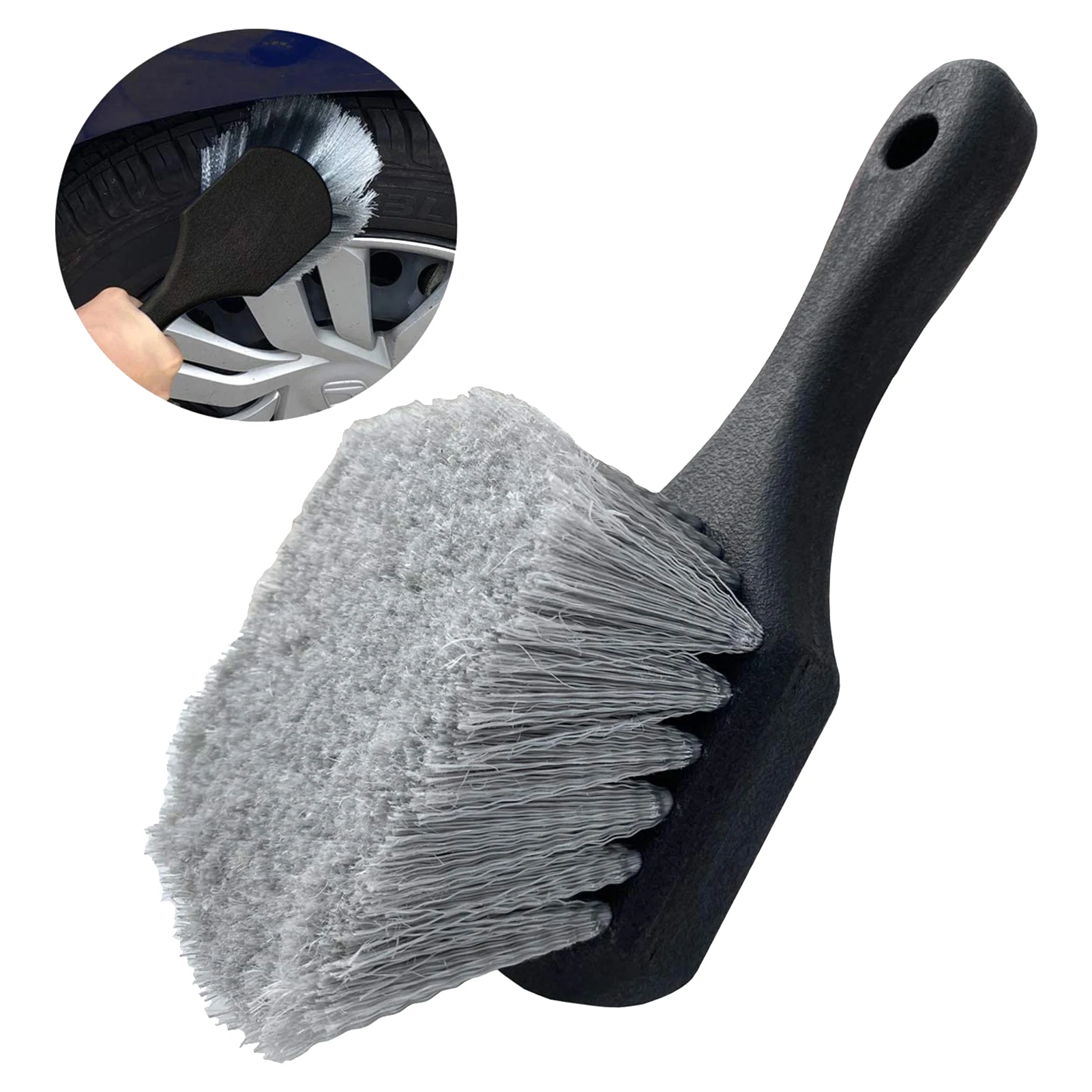 Brosse de nettoyage de jantes de roue de voiture, épurateur de nettoyage à Long manche pour le nettoyage des pneus, élimination des taches, accessoires de lavage de voiture durables