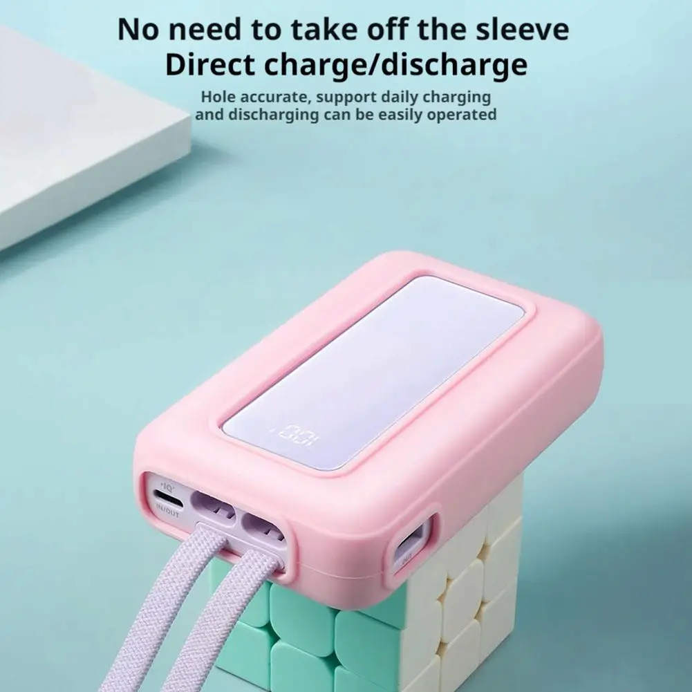 Silicone Protective Cover for Anker Built-in Dual-line Power Bank 20000mAh/10000mAh For Rechargeable Battery