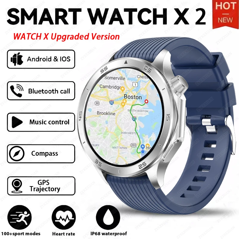 

Смарт-часы для OPPO Watch X2, мужские AMOLED, уличная мода, GPS, компас, пульсометр, водонепроницаемые, Bluetooth, умные часы с вызовом, новинка 2025 г.