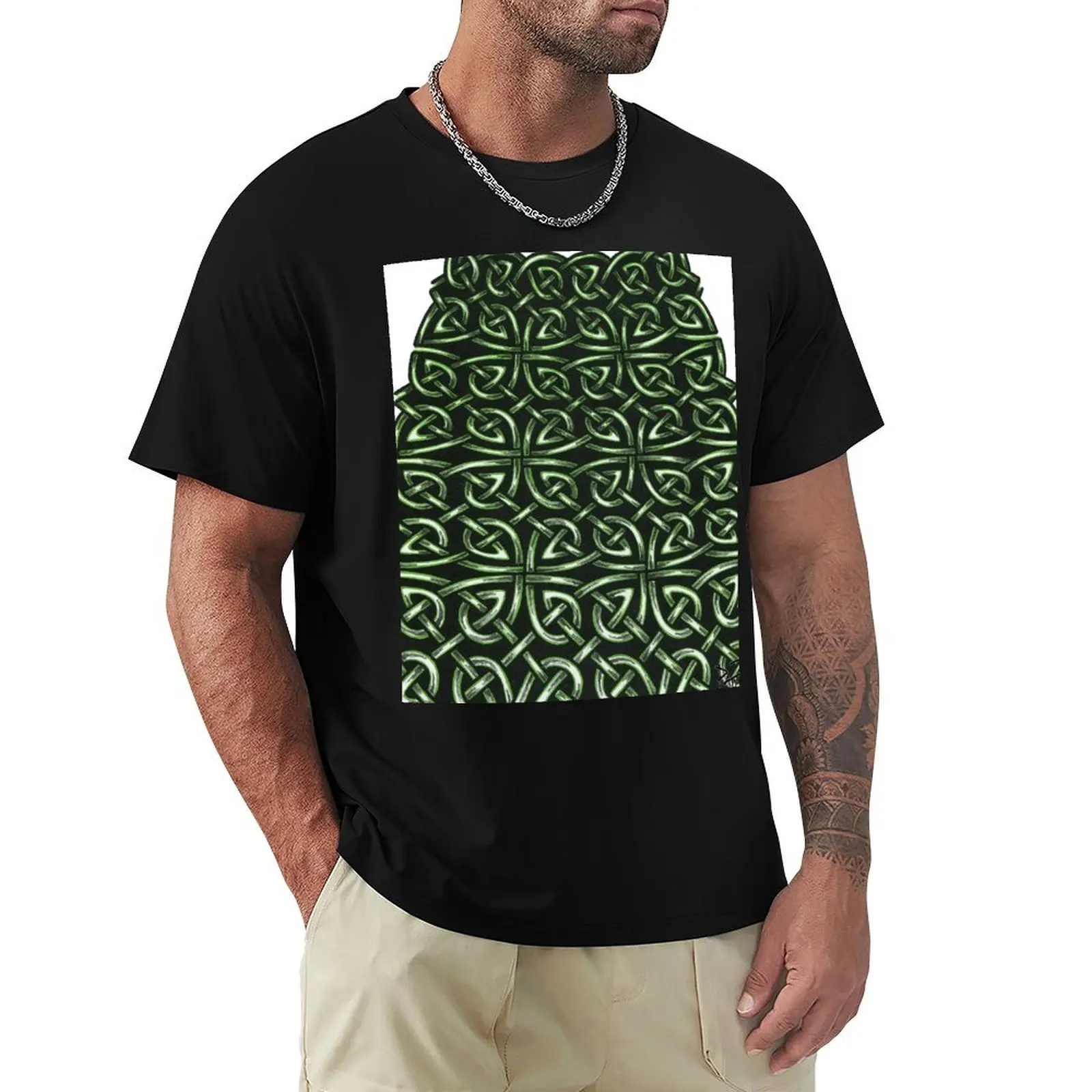 Celtic knotwork tattoo design T-Shirt Work Casual Loose Fit T-Shirt