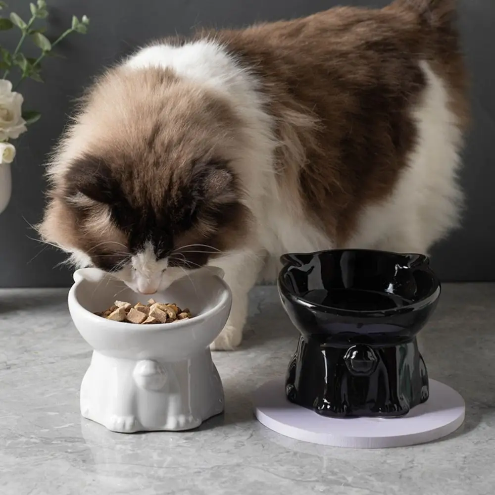 Anti Knock Ceramic Cat Bowl Cute Creative Pet High Foot Bowl Non-slip Large Capacity Dog Food Feeding Basin Water Container