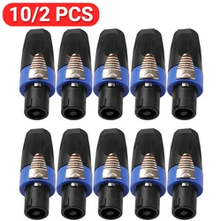 10/2Pcs 4 Pole 4Pin NL4FC Audio Speaker Plugs Twist Lock Connectors for Neutrik Speakon NL4FC Ohm Plug Speaker Cable Adapter