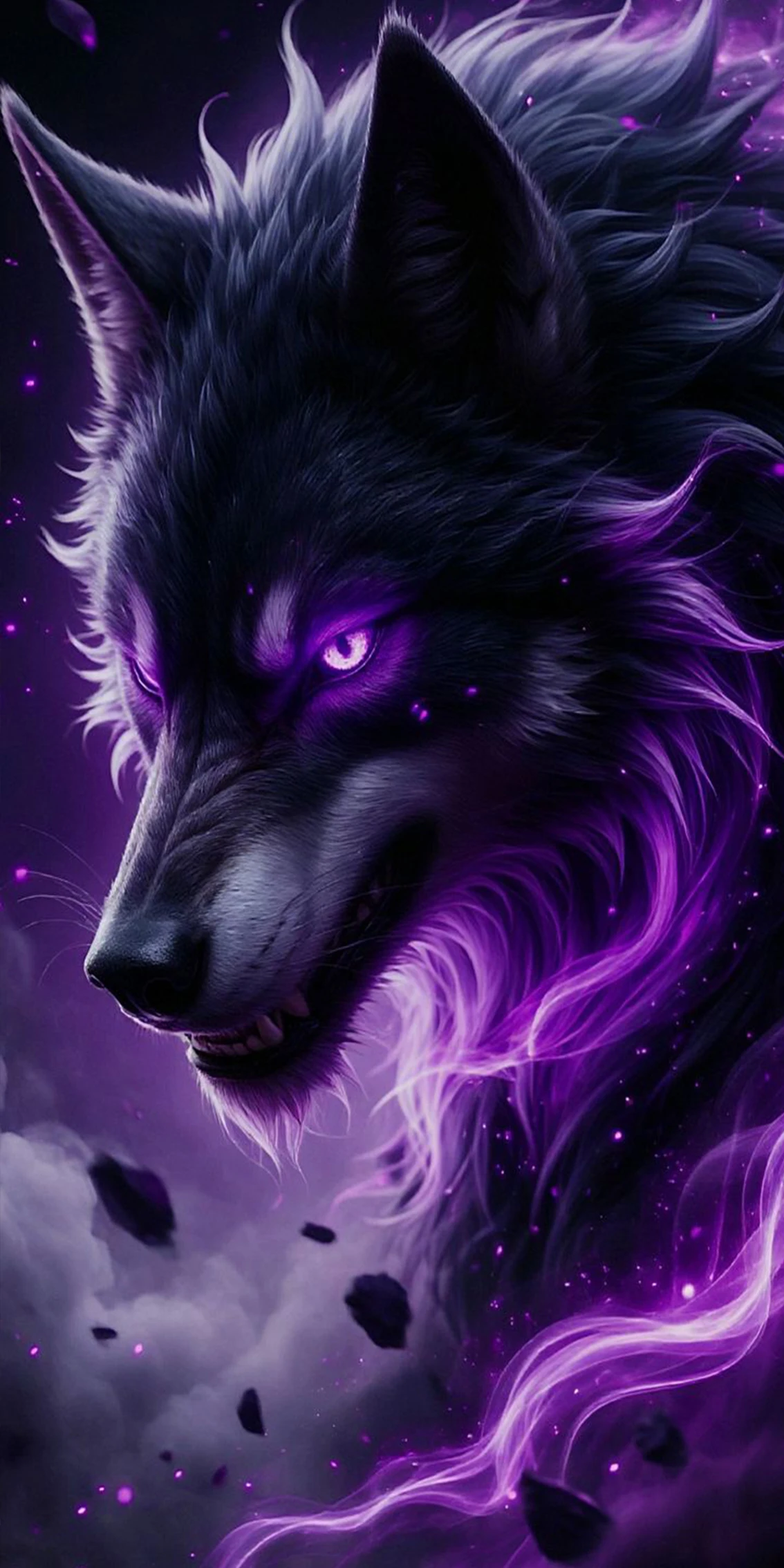60*30cm ElecStric Scooter Anti-slip Sticker Sandpaper Skateboard Grip Tape Sheet Lightning Purple-Blue Wolf Pattern
