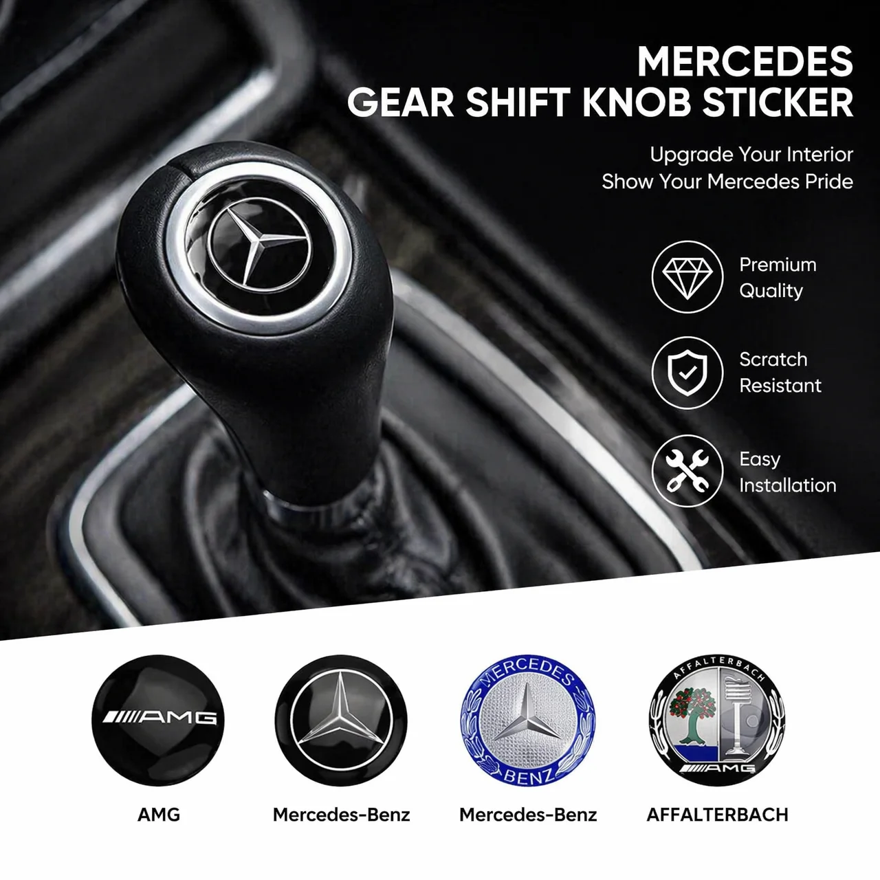 Gearbox Control Lever Sticker Shift Handle Decals Accessories For Car Mercedes Benz AMG W204 W205 W203 W211 W212 W213 W201 W210