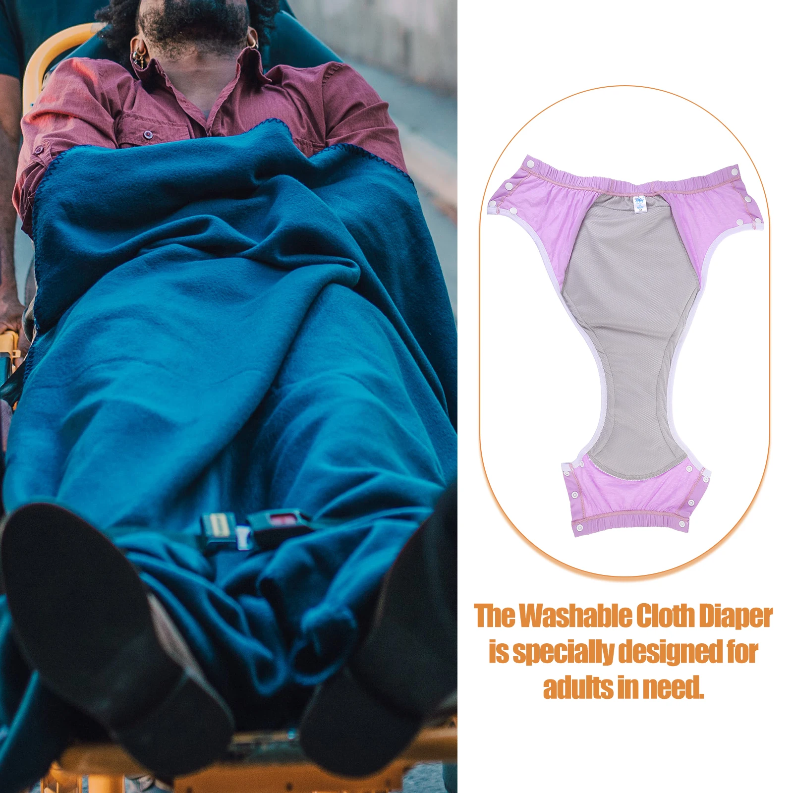 Adult Diaper Washable Leakproof Reusable Cloth Diaper Elastic Breathable Incontinence Elderly Care Urinal Pant