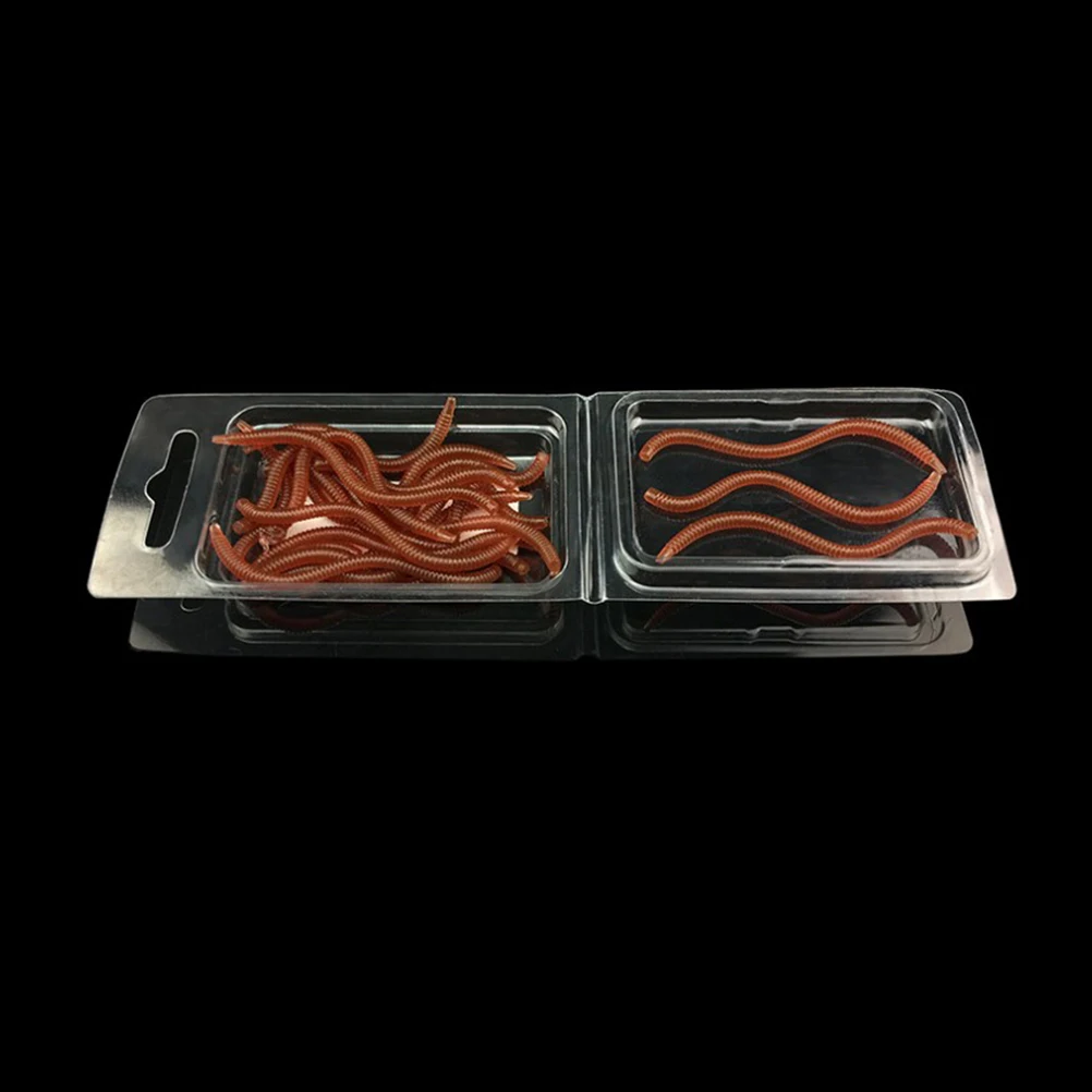 

20pcs 8Cm Simulation Fake Fishing Bait Lifelike Bionic Worm Soft Reusable Artificial For Anglers Red