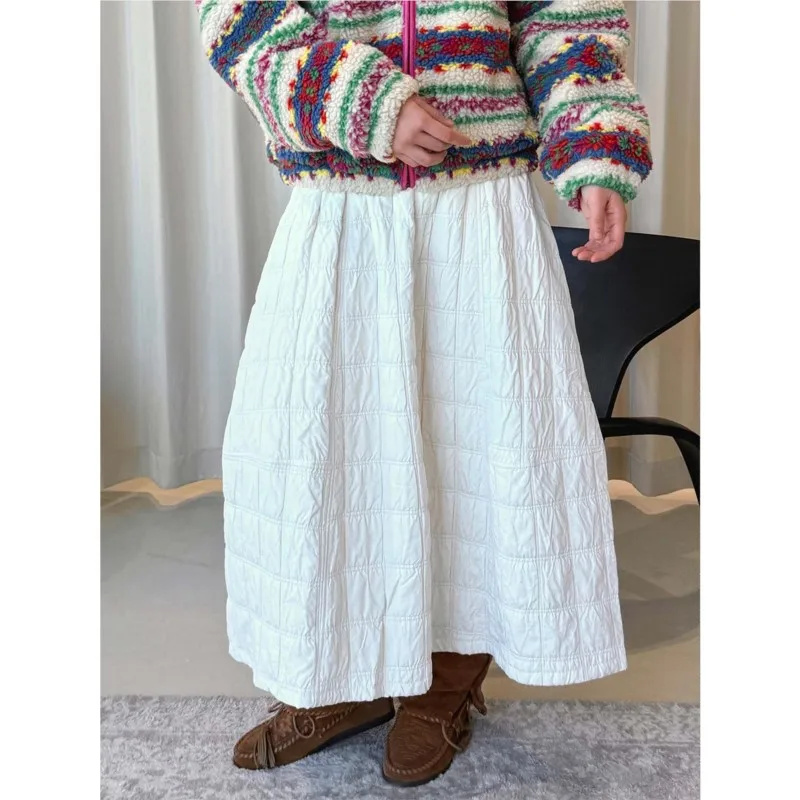 

Johnature, зимняя новая ретро простая юбка трапециевидной формы с высокой талией в корейском стиле, свободные женские юбки с эластичной резинкой на талии