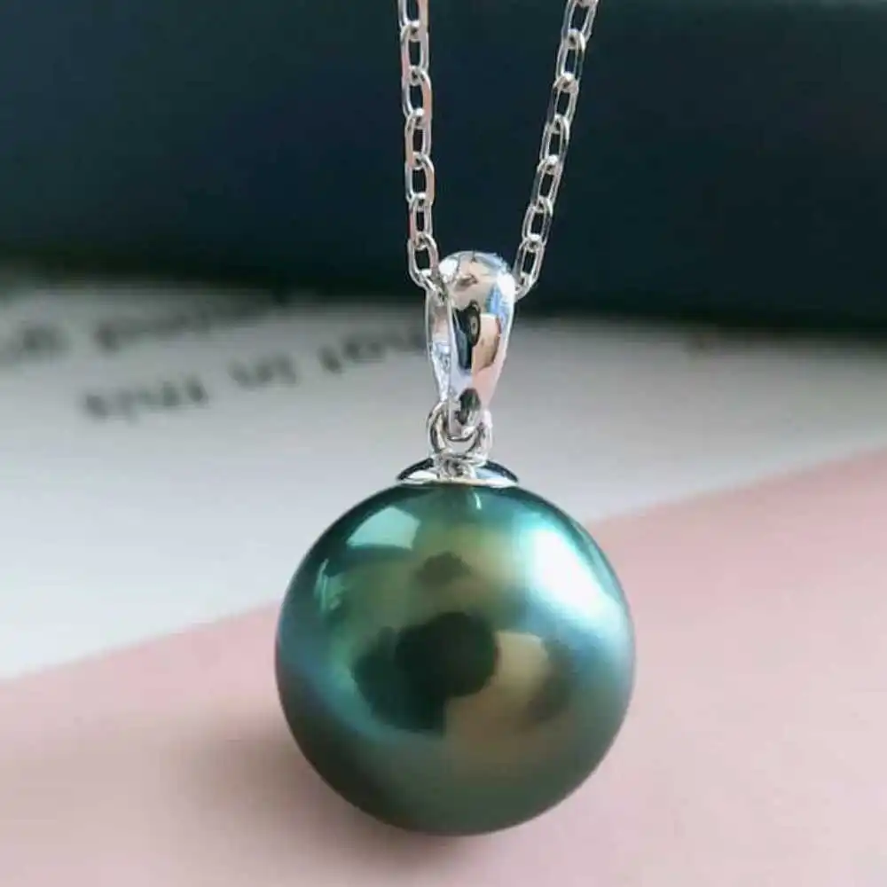 

16mm Shell pearl peacock blue pendant Necklace Chain Energy Fancy Gift Healing Diy Wrist Relief Meditation Bless