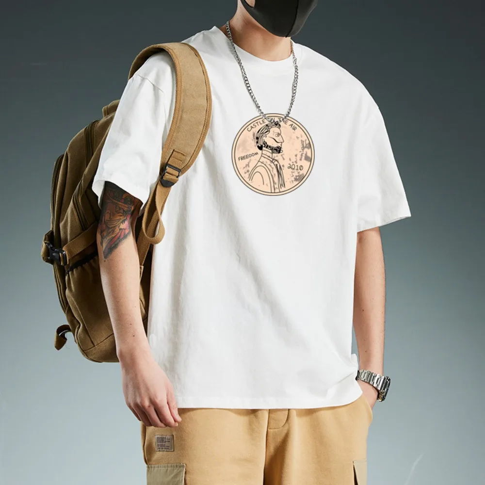 

Casual Loose Cotton T-shirt Short Sleeve Unisex Plus Size Pullover Shirt Cartoon Ins Couple Clothing Tees Travel