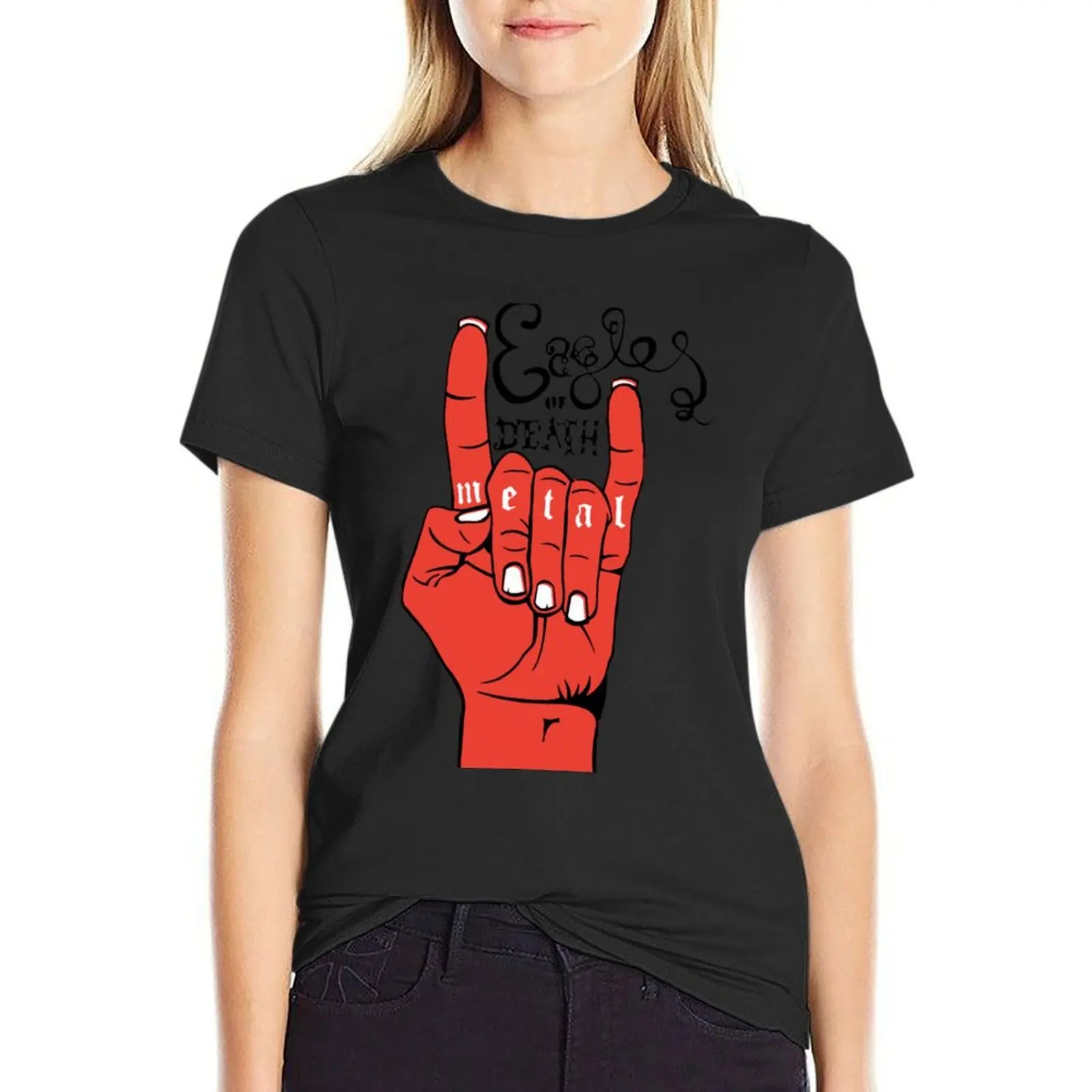 

metal hand of eagles death T-Shirt funnys plus sizes summer clothes animal print shirt for girls tight shirts for Women