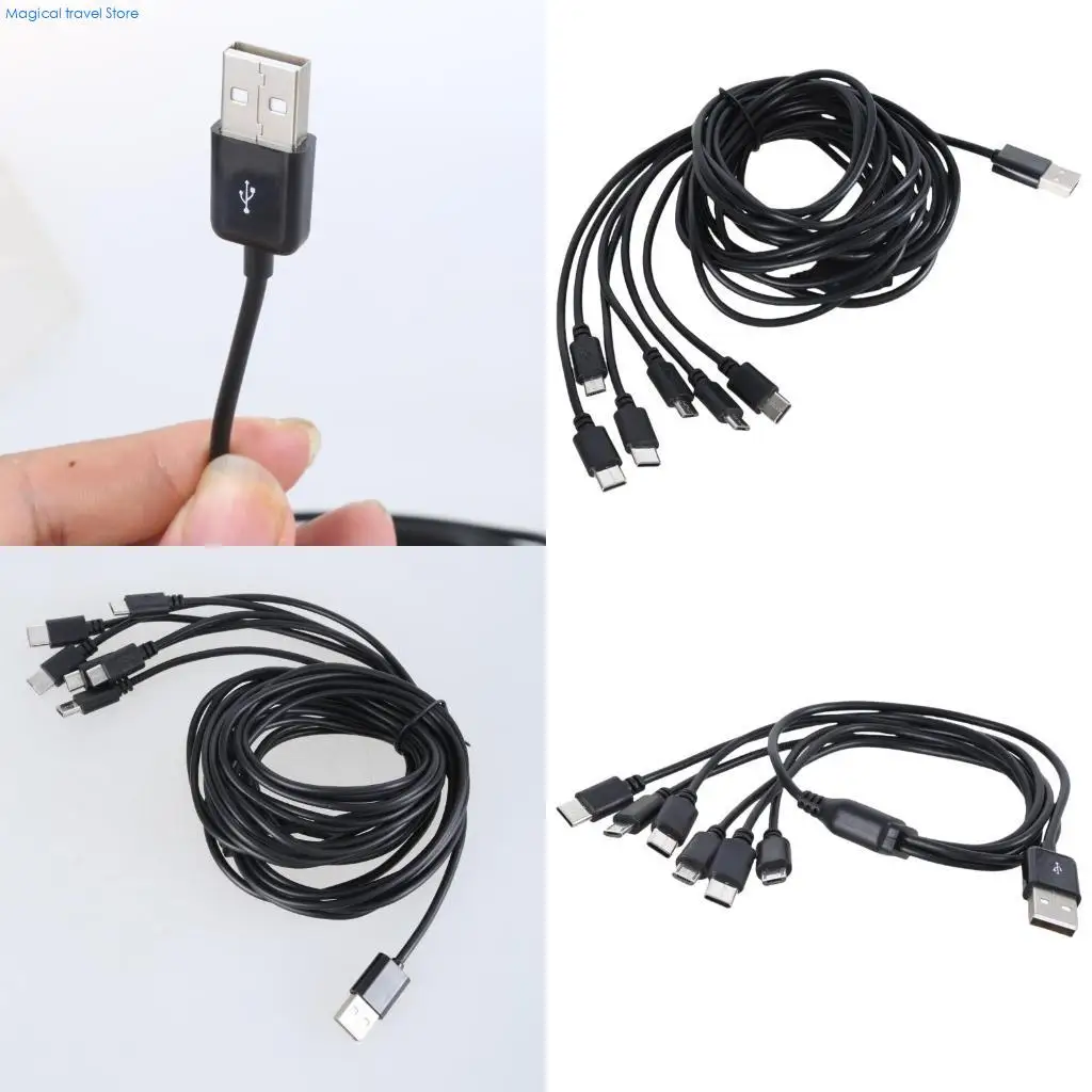N2UB Удобный многопортовый зарядный шнур USB-разветвитель с 3 5-контактными USB-разъемами и 3 выходными разъемами типа C для со