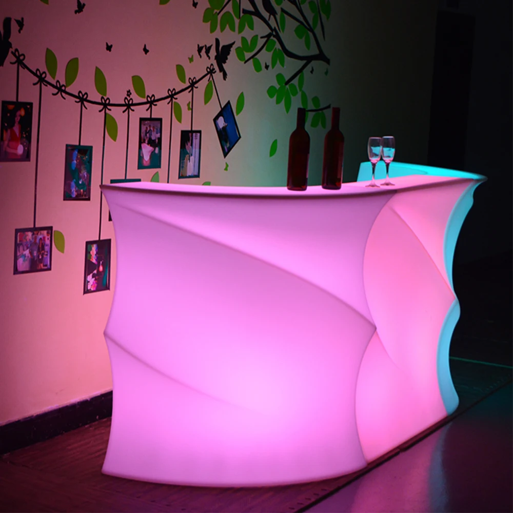 Nachtclub Weihnachten LED Outdoor Bar Thekenmöbel Mobiler Barhocker und Stuhl Cocktailtisch Shisha Set für Veranstaltungen