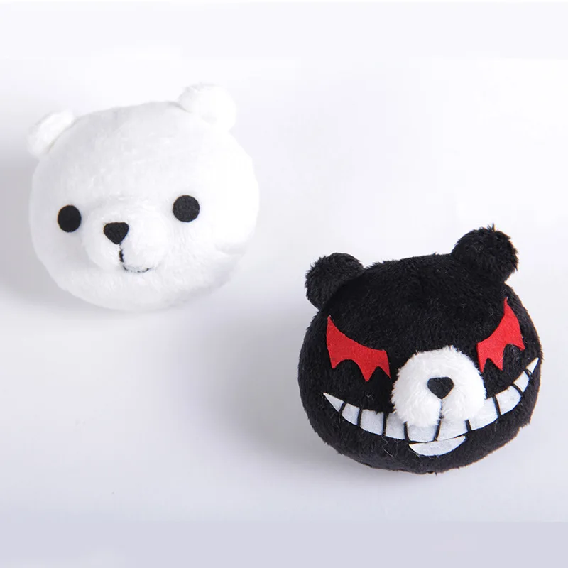 Anime Danganronpa Enoshima Junko parrucca Cosplay rosa lunga ondulata con Clip coda di cavallo bianco nero orso forcine regalo ragazza