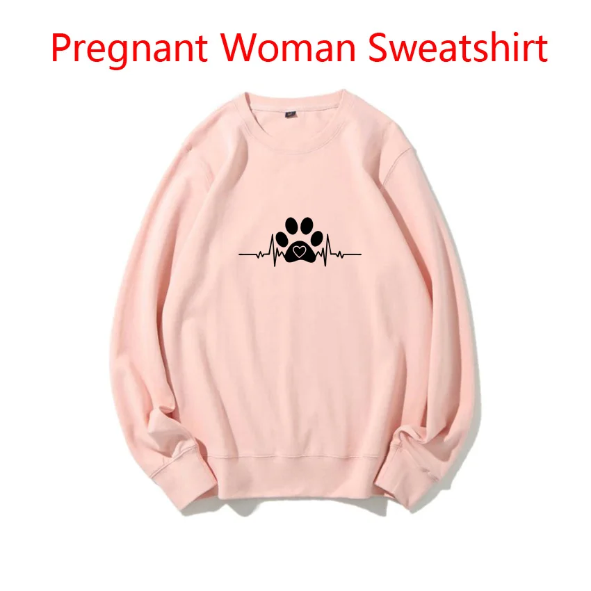 Dog Paw Funny Sweet Cartoon Fashion Print Pullover Pregnant Woman Sweatshirt Fashion Korean Version Maternity Women Sweaters DIY