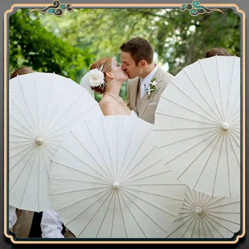 

Premium 6PCS Paper Parasol Wedding Umbrella Party Favor Bamboo Umbrellas For Bridal Shower Centerpieces Photo Props 33In 23.6In