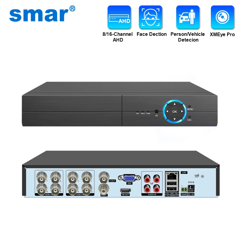 Smar 8CH 16CH 5M-N 5 in 1 Hybrid DVR Video Recorder for AHD Camera Analog Camera 5MP IP Camera P2P NVR CCTV System H.265 New