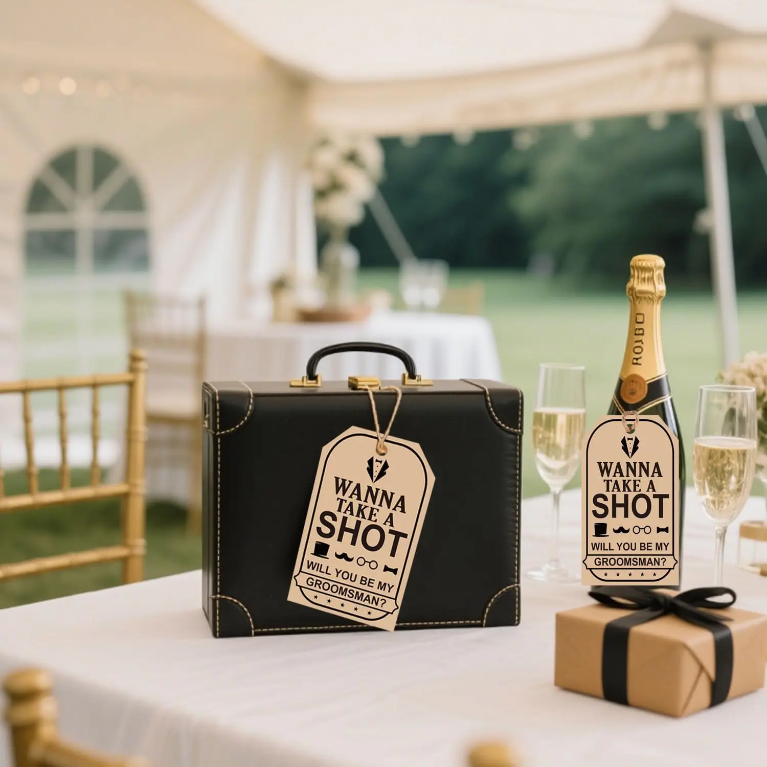 10 مجموعات من بطاقات اقتراح رفقاء العريس 8 هل ستكون بطاقات رفقاء العريس، 2 × 3.5 بوصة