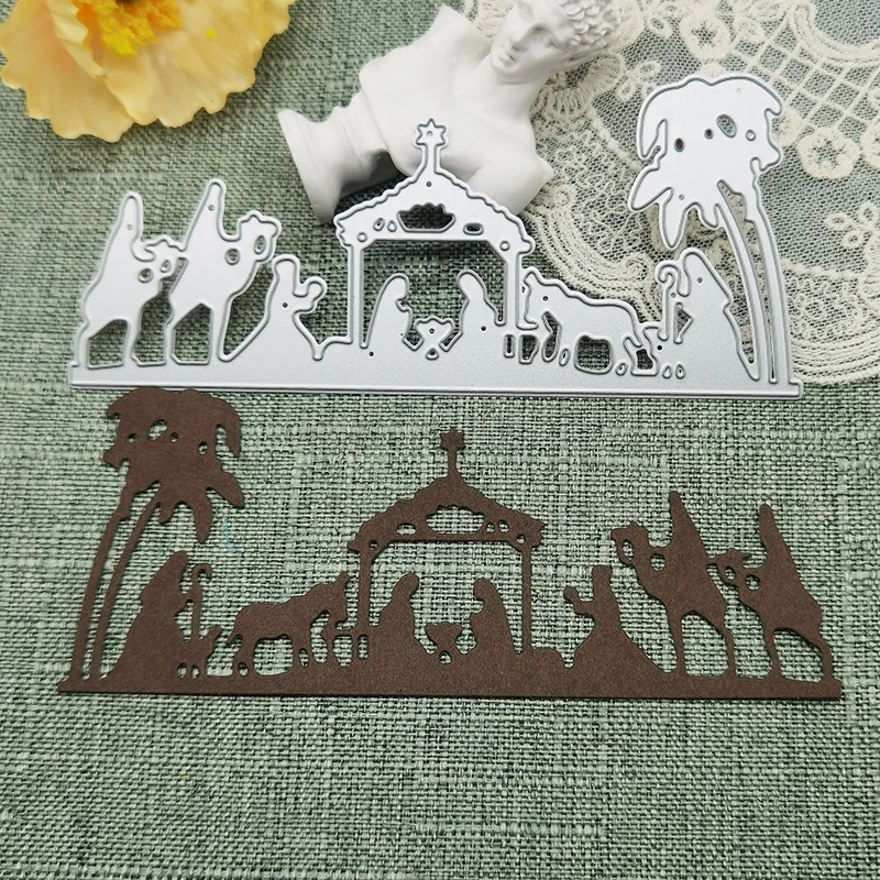 Christmas Jesus Baptize DIY Scrapbook Embossing Papercutting Greeting Card Metal Knife Mold Manual Punch Stencil Handicraft Cutt